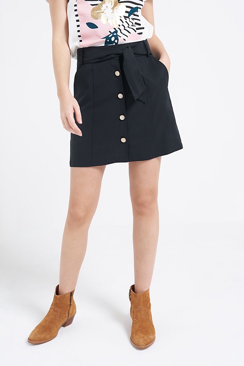 Jupe droite Noir - I.Code