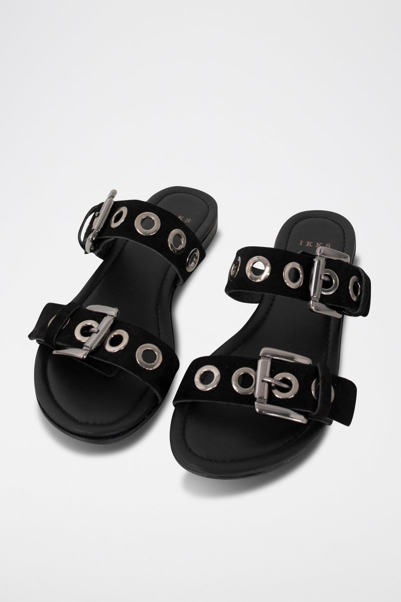 Mules en cuir Noir - IKKS