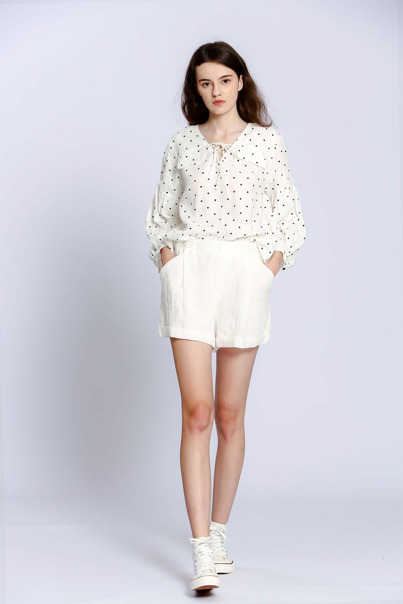 Top en lin - Blanc - 100% lin