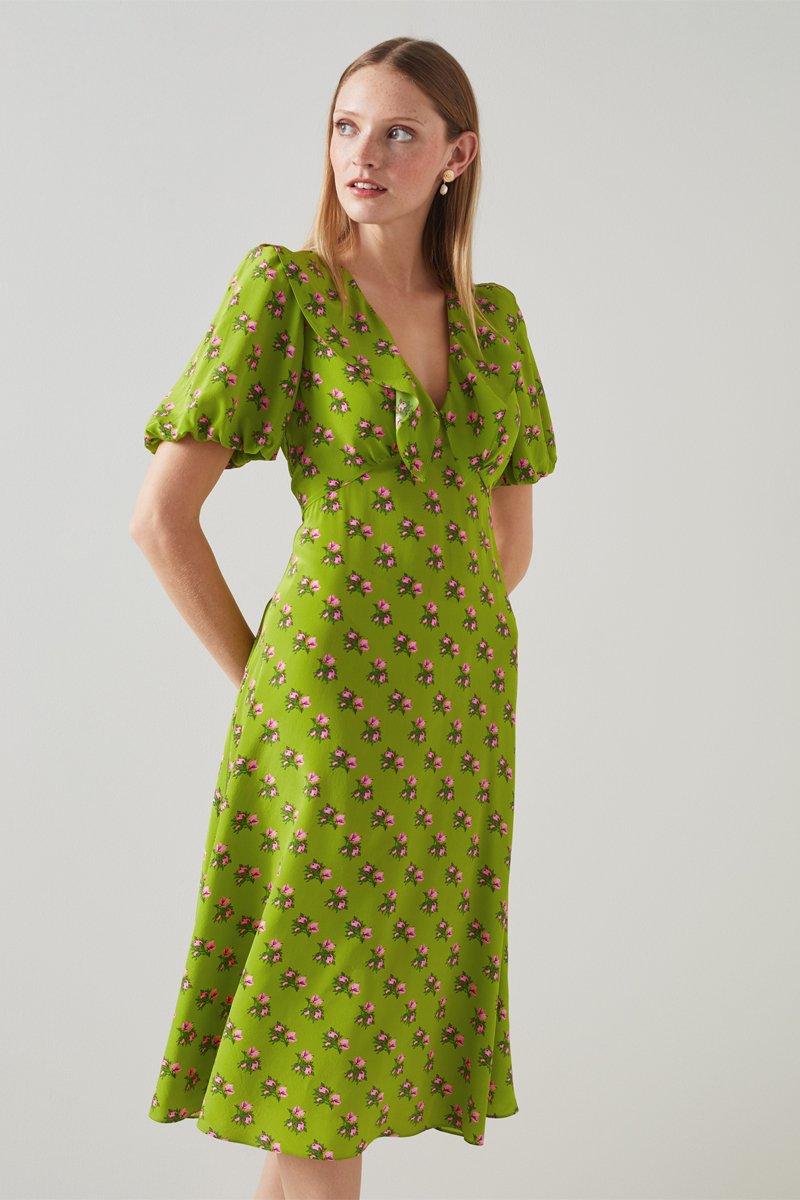 Robe en soie Edeline Jaune