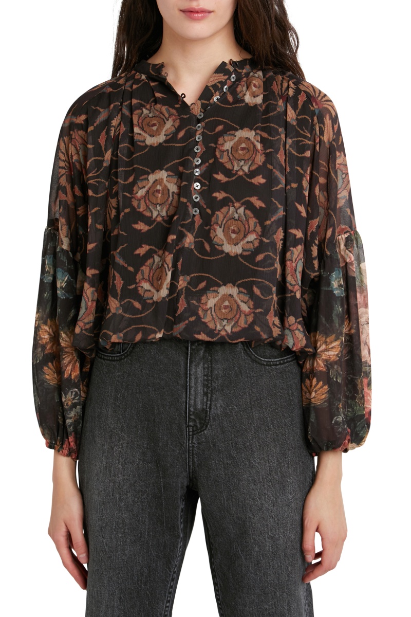 Blouse Noir et marron