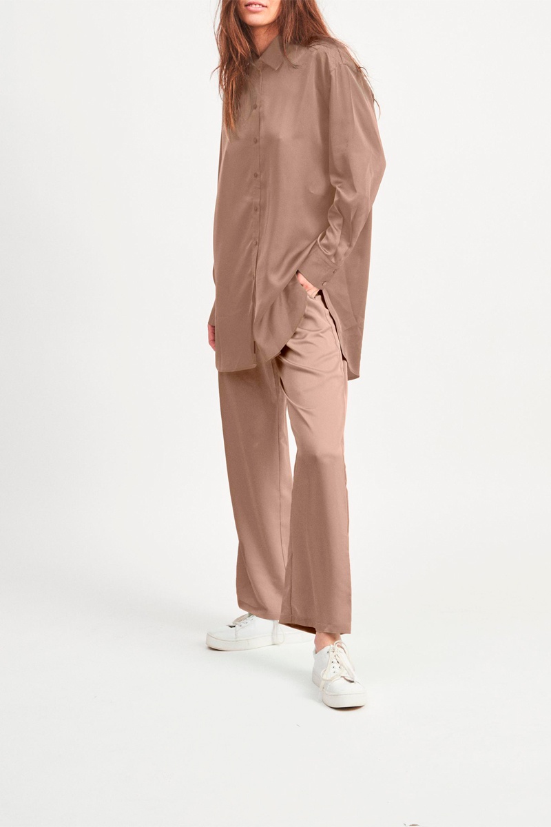 Pantalon wide legs Taupe