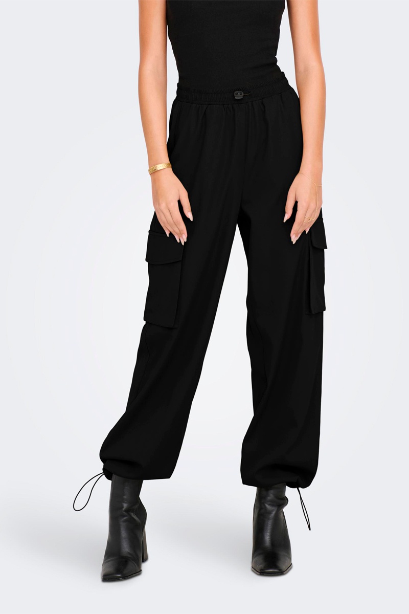 Pantalon casual taille haute Noir