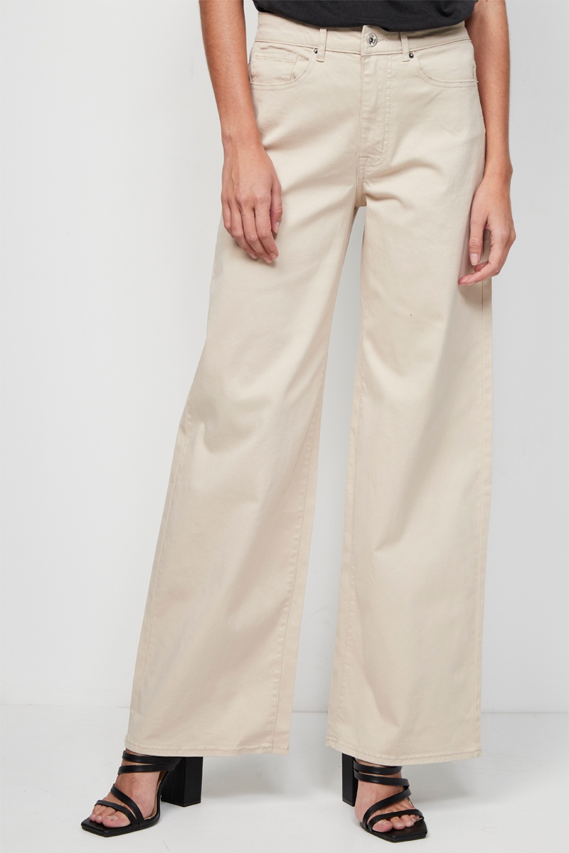 Pantalon wide legs Ecru