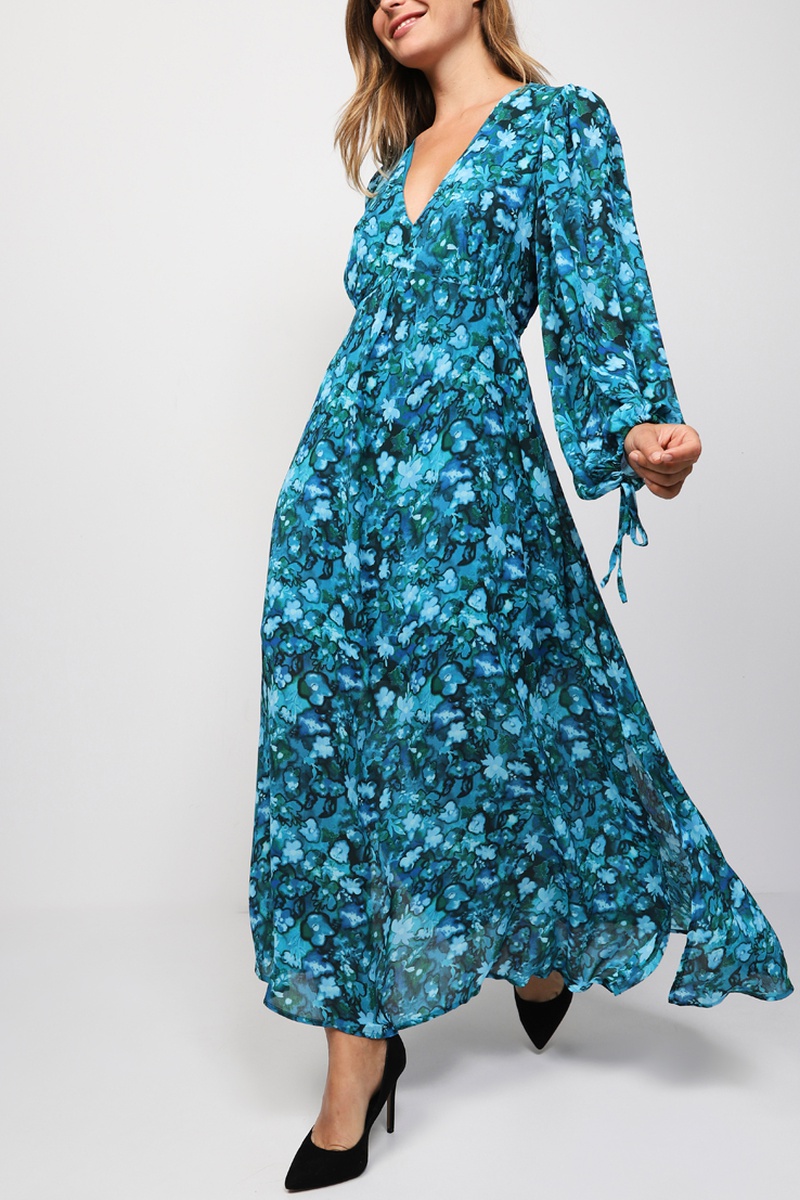 Robe longue Turquoise et vert