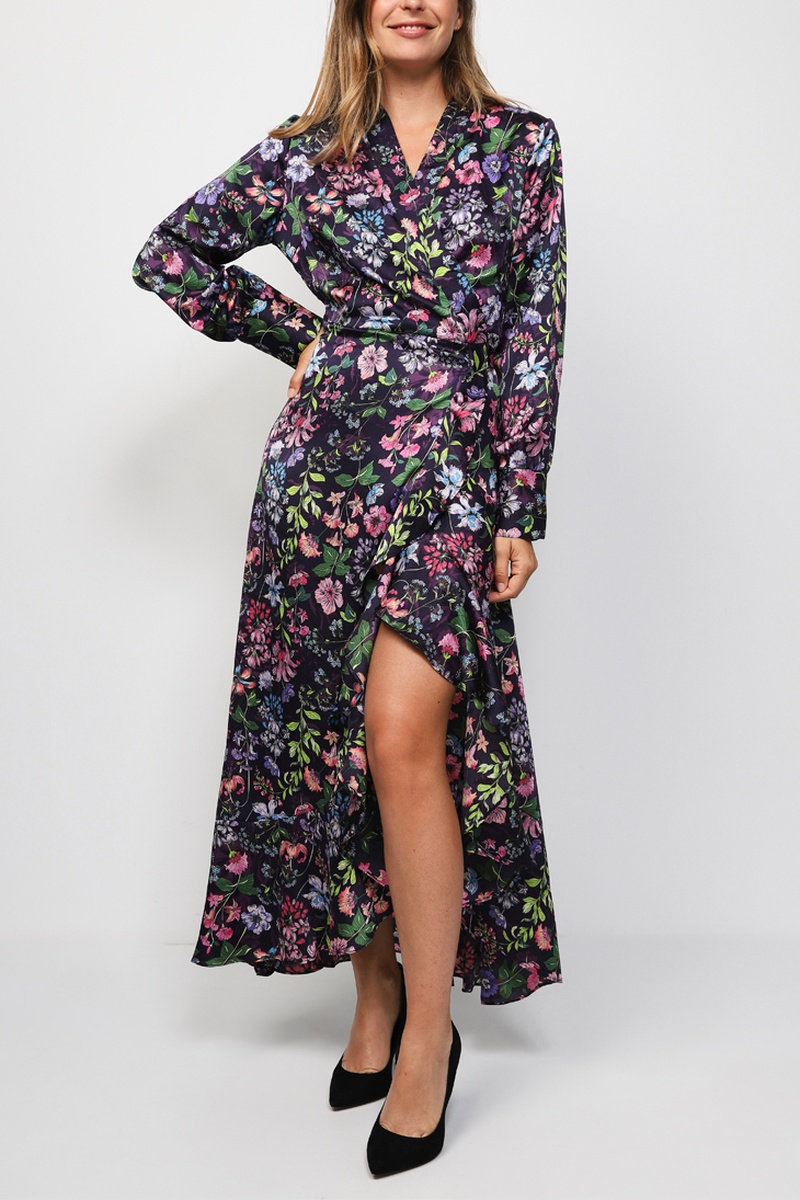 Robe portefeuille Noir et vert