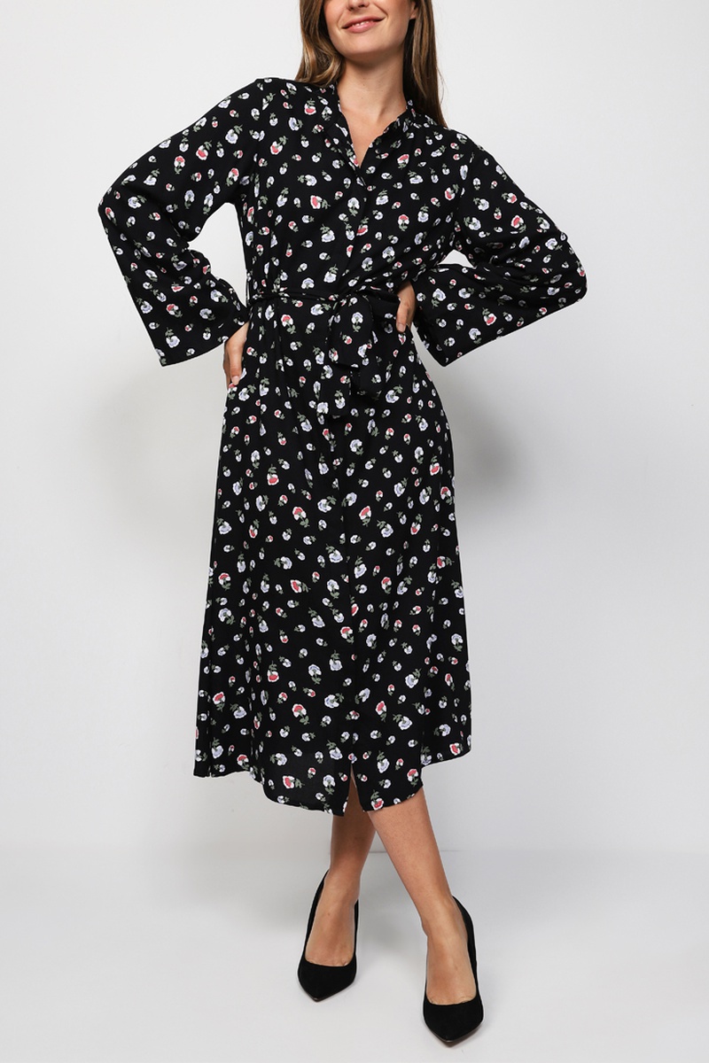 Robe chemise Noir et vert d’eau