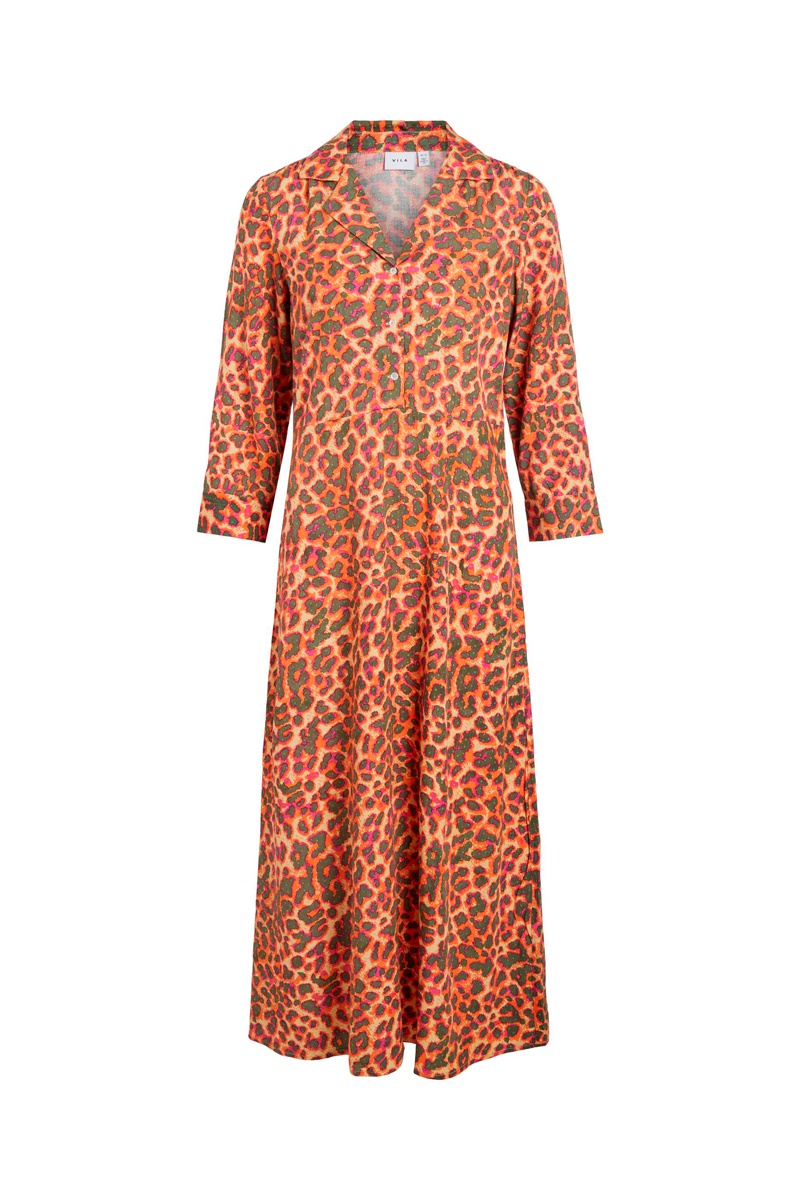 Robe longue Orange et vert olive