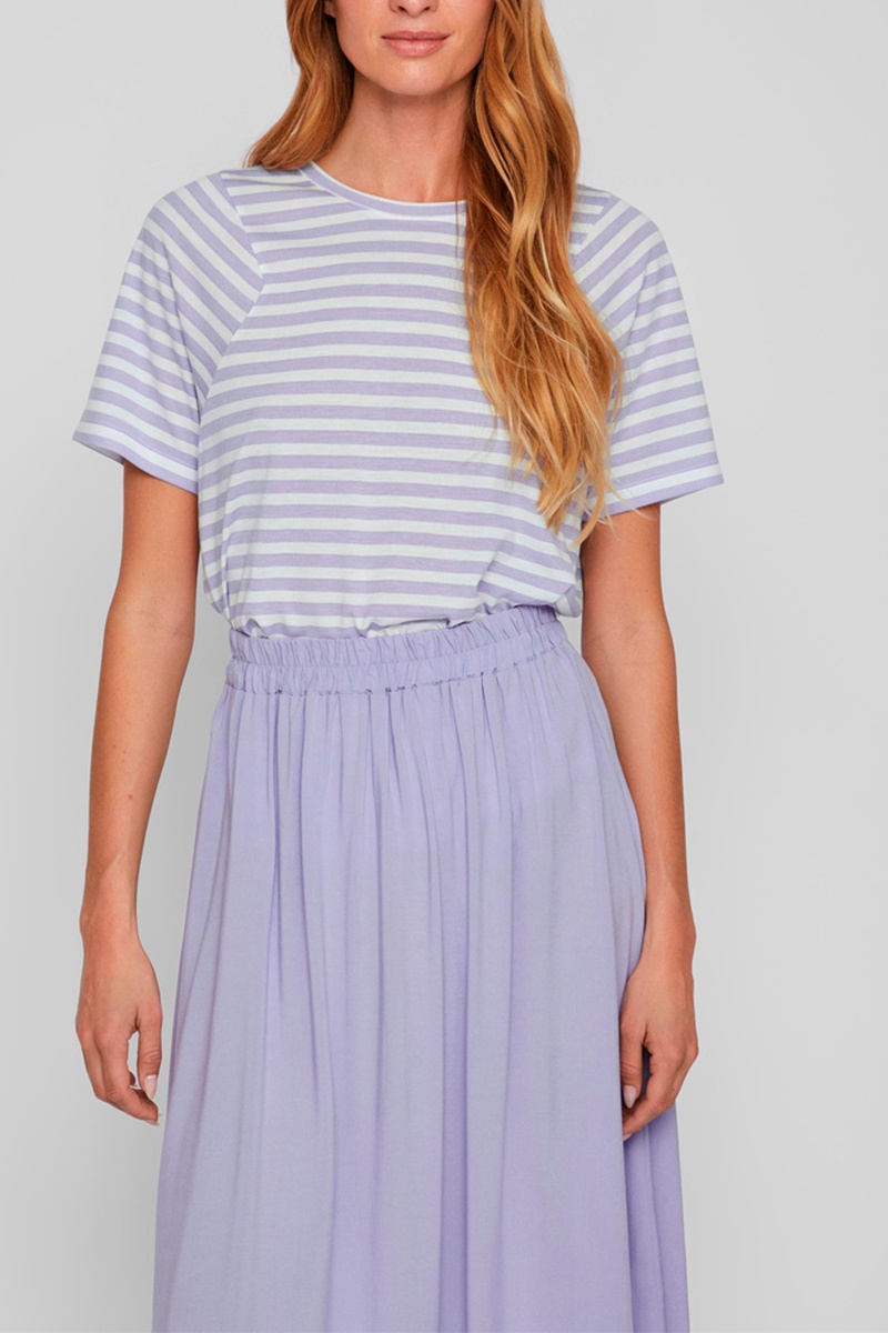 T-shirt Blanc chiné et mauve