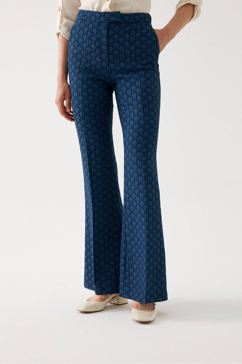 Pantalon flare Bleu