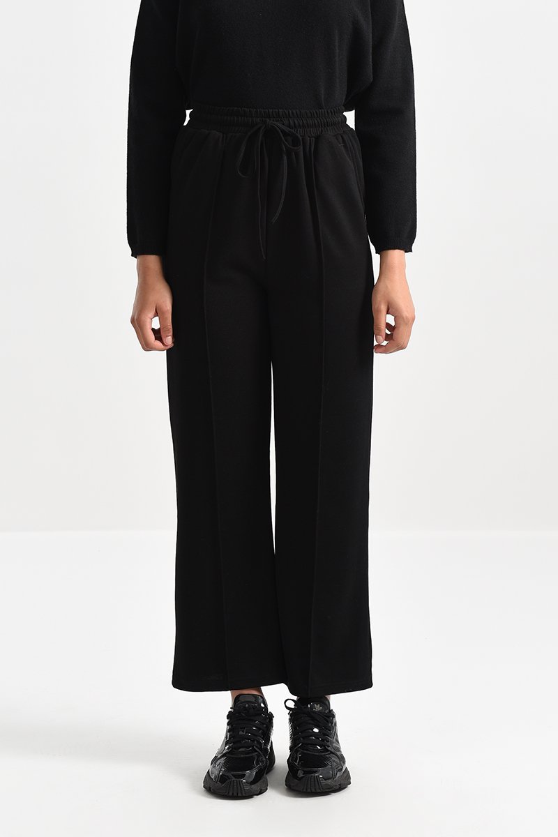 Pantalon wide legs 7/8 Noir - Lili Sidonio