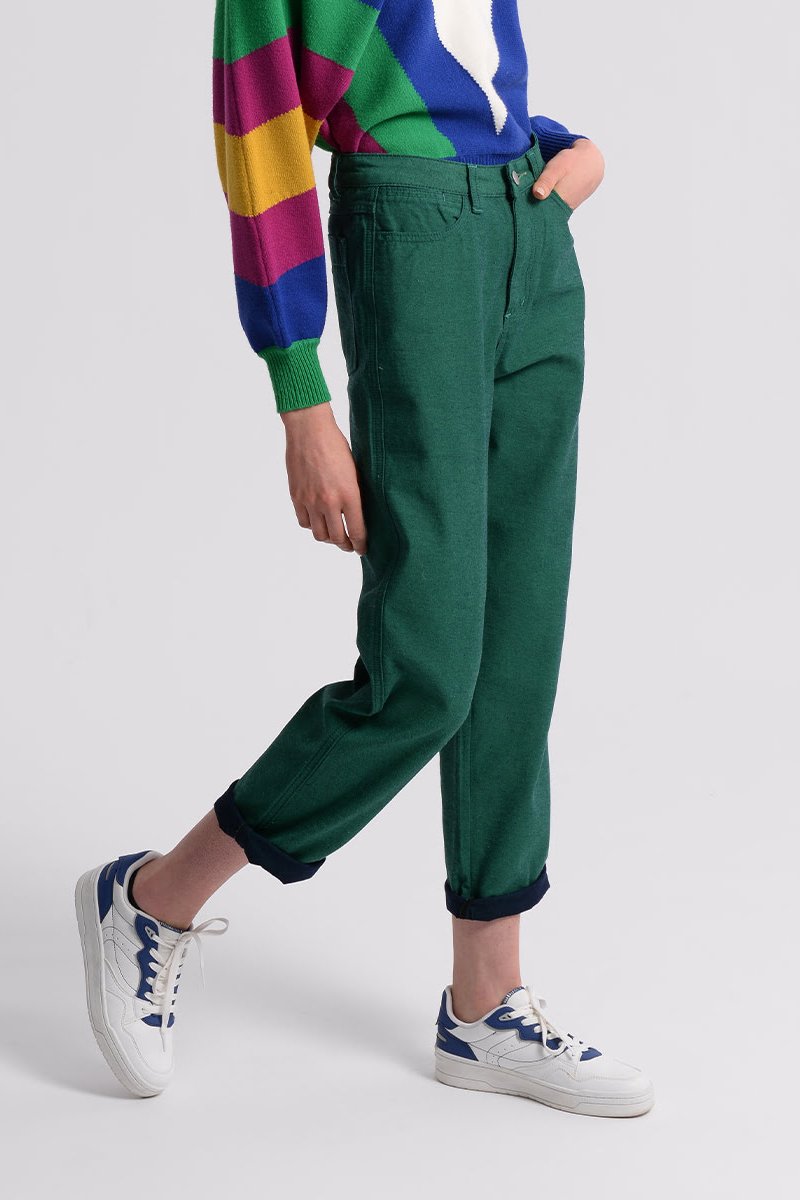 Jean droit 7/8 Vert - Lili Sidonio