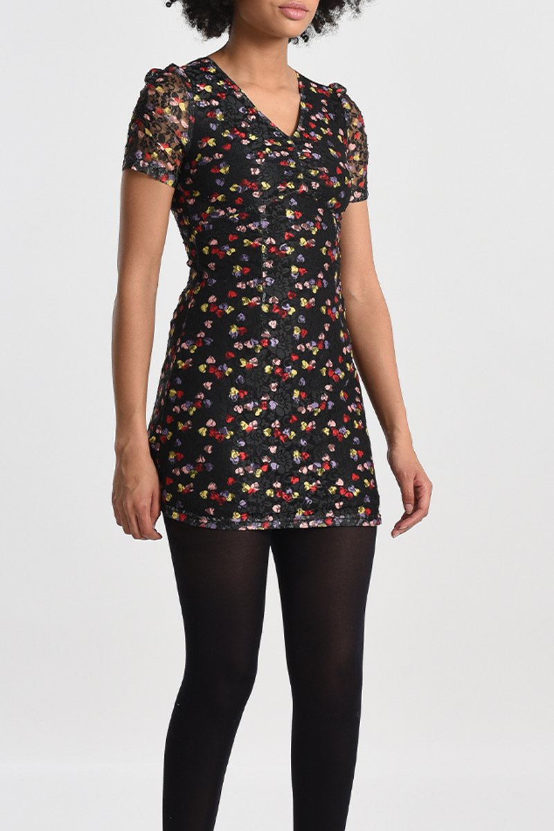 Robe courte Noir et rouge - Molly Bracken