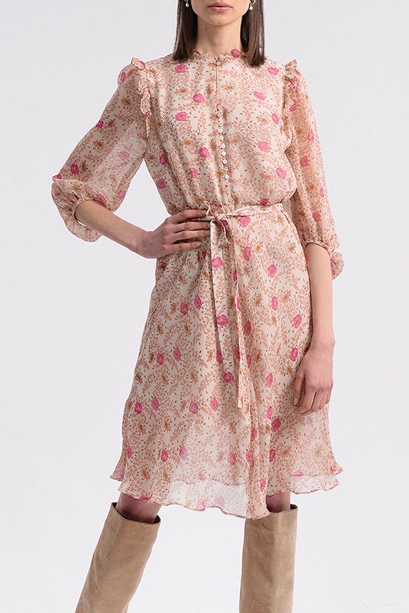 Robe patineuse Beige et orange - Molly Bracken