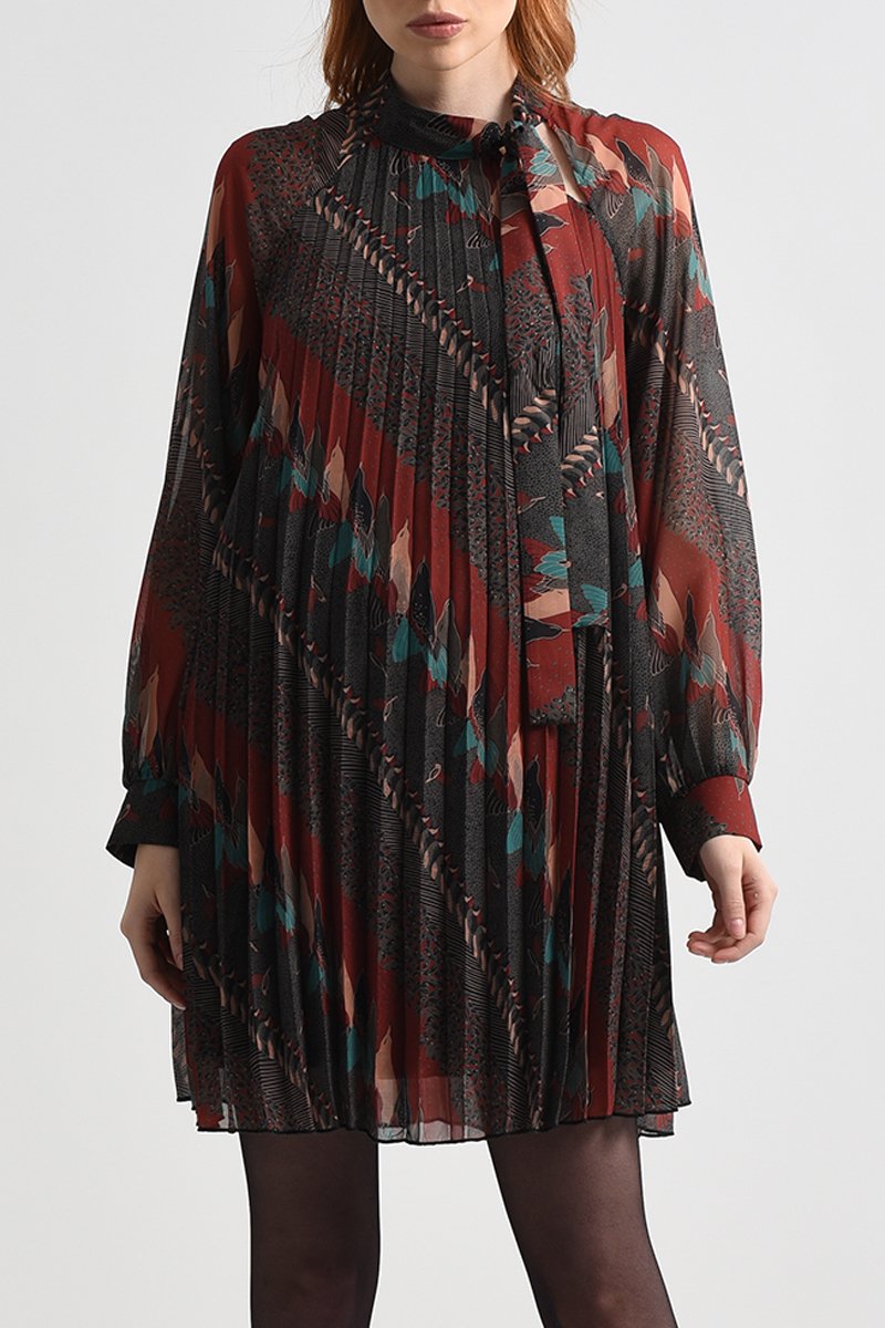 Robe plissée Rouge brique - Molly Bracken