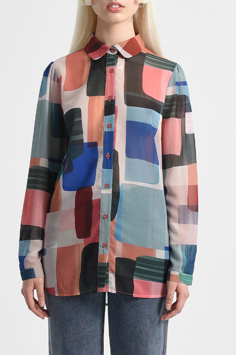 Chemisier Rose et anthracite - Lili Sidonio