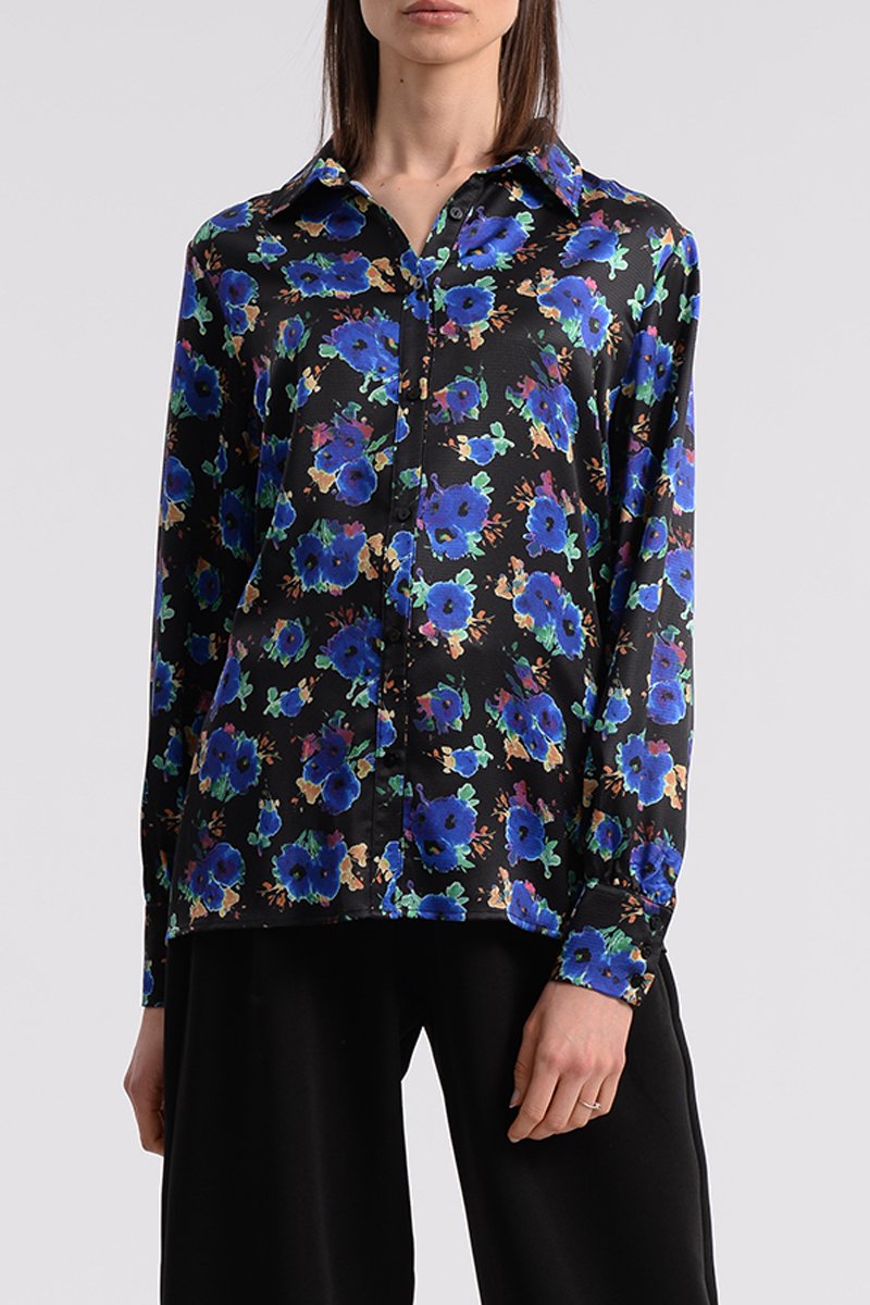 Chemisier Noir et bleu roi - Molly Bracken