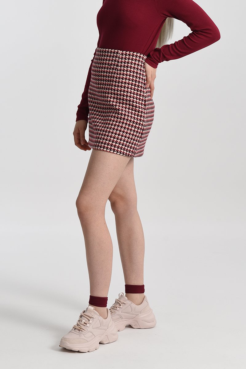 Minijupe taille haute Bordeaux - Lili Sidonio