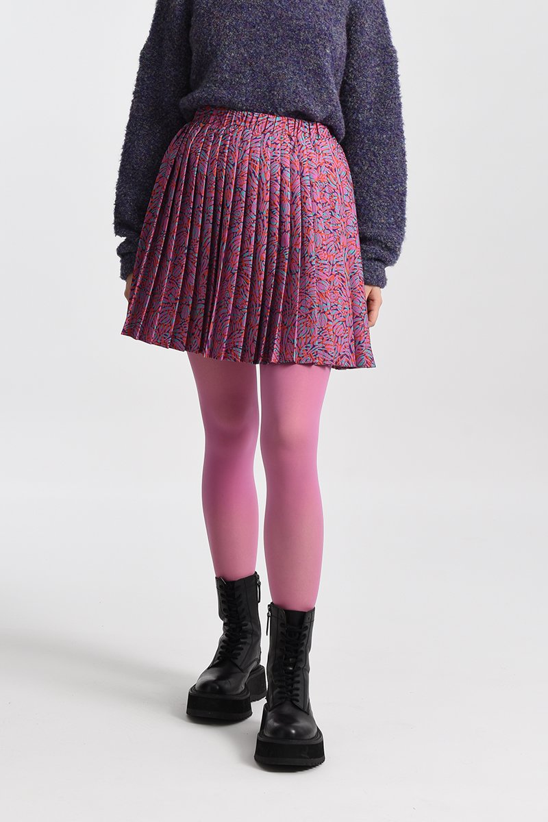 Jupe plissée Fuchsia et turquoise - Lili Sidonio