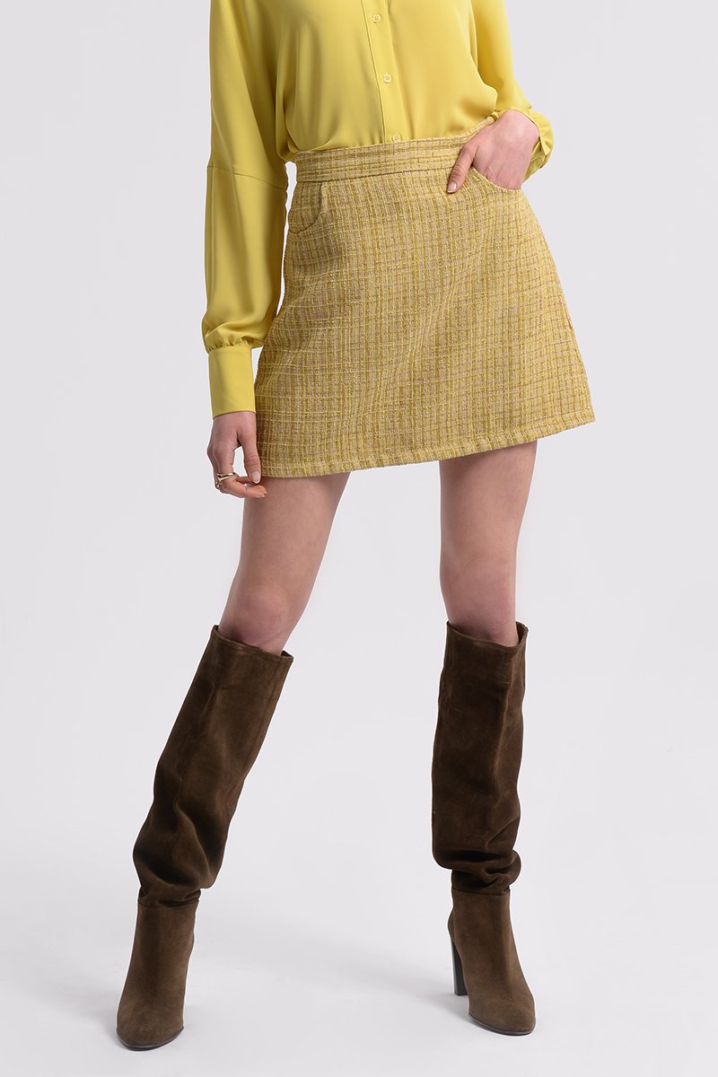 Jupe patineuse taille haute Moutarde - Molly Bracken