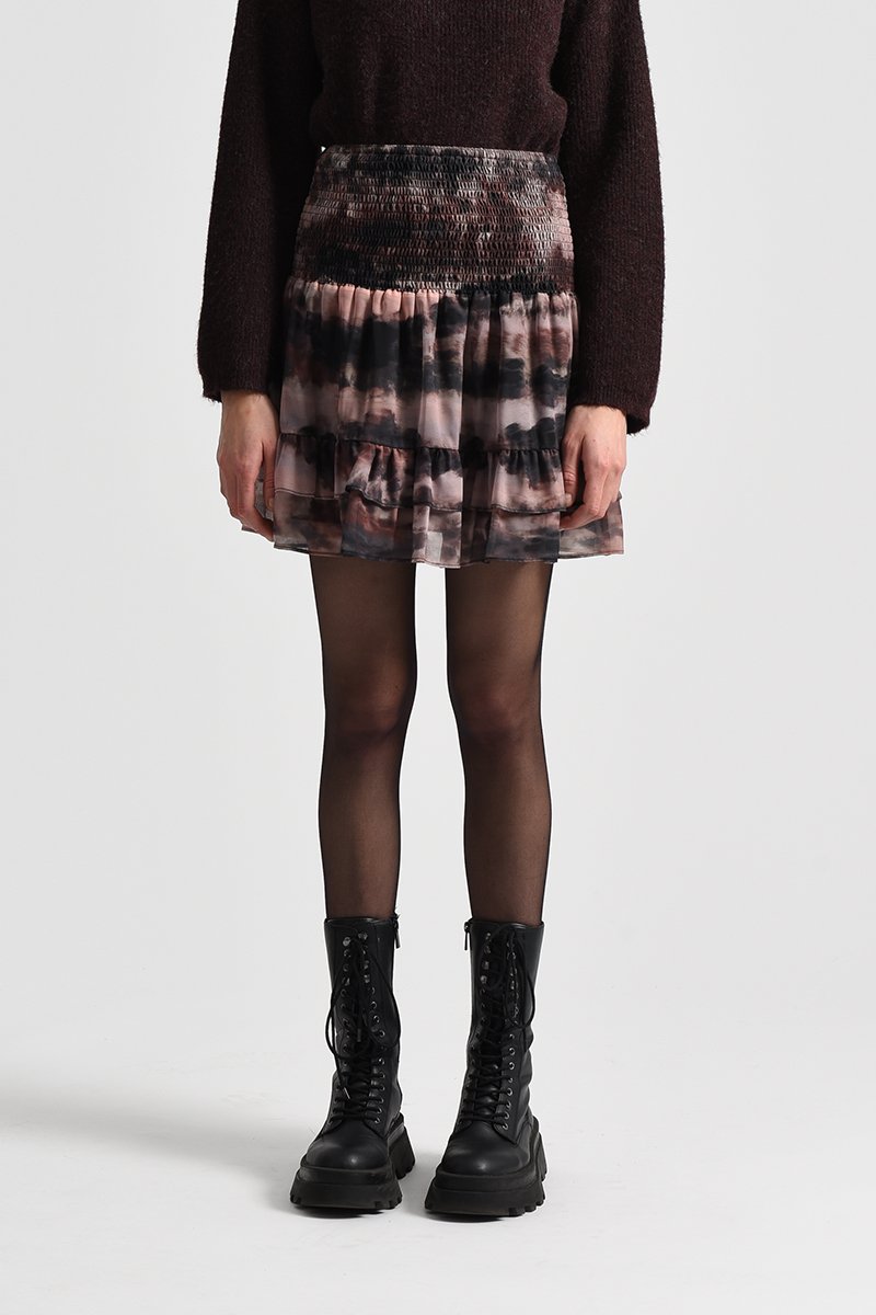 Jupe patineuse taille haute Marron et noir - Premium Bracken