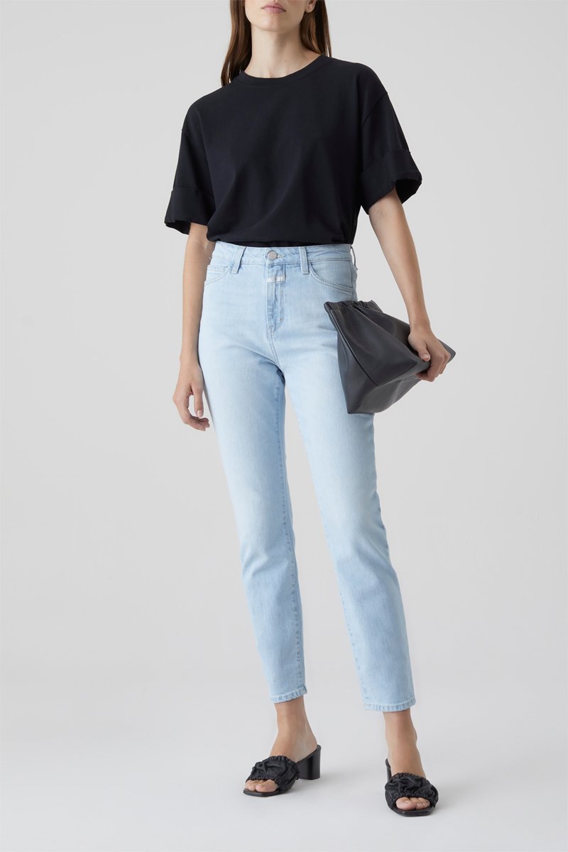 Jean slim en coton biologique - Bleu clair