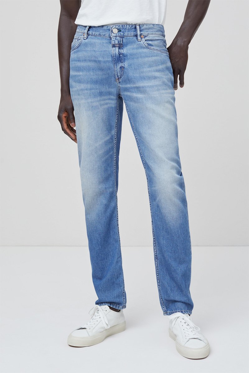 Jean slim en coton biologique Bleu