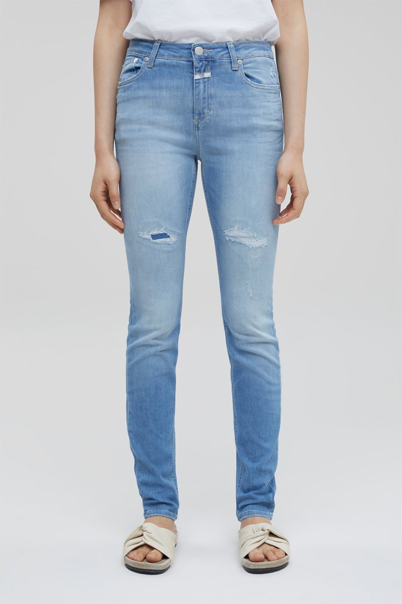 Jean skinny en coton biologique - Bleu