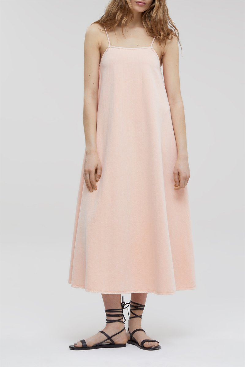 Robe trapèze en coton biologique - Rose