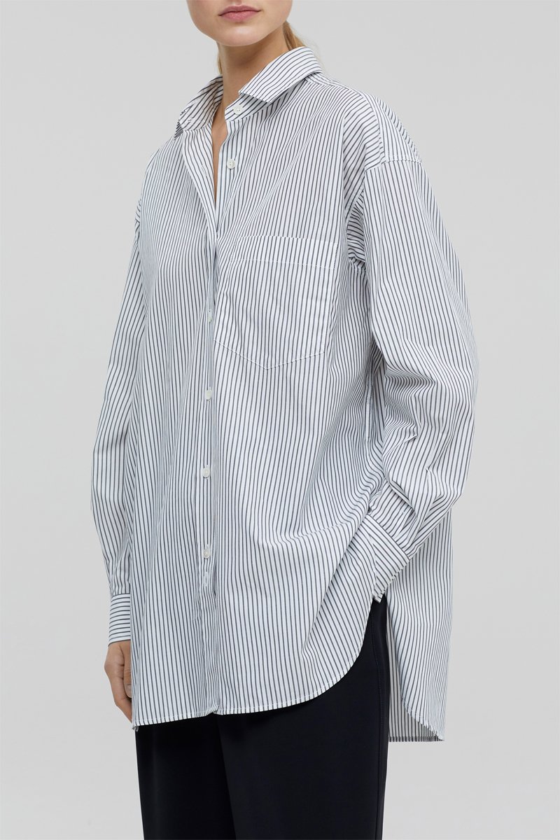 Chemisier en coton biologique - Bleu marine