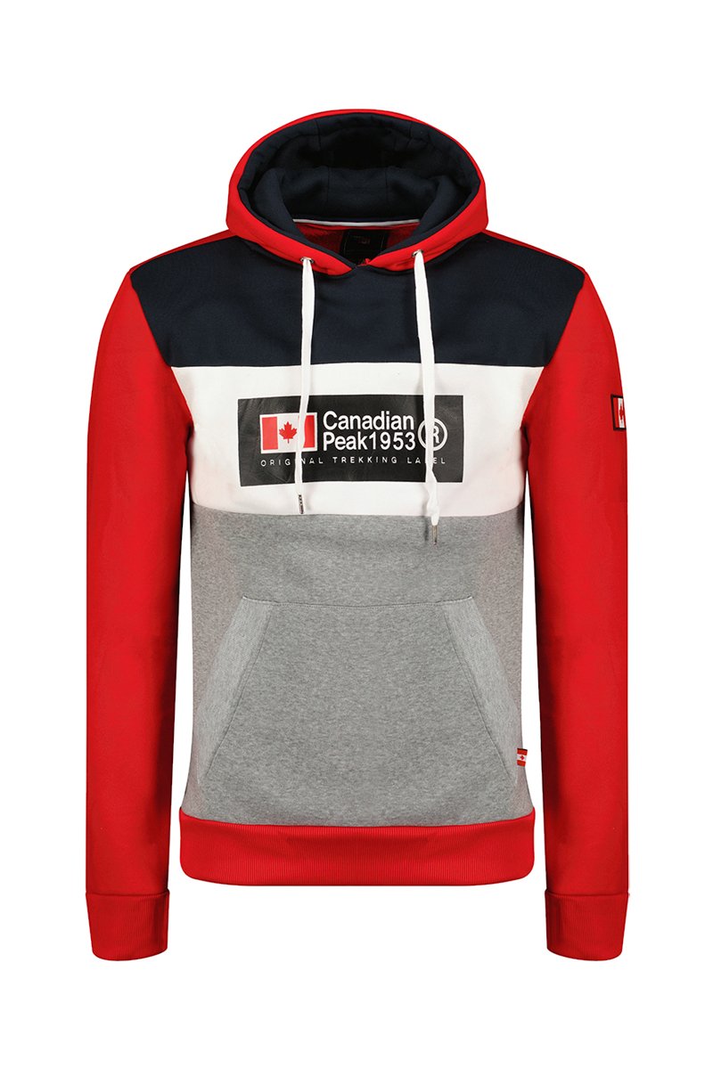 Sweat à capuche Golemeak Rouge et gris chiné