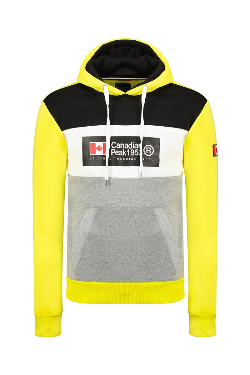 Sweat à capuche Golemeak Jaune et gris chiné