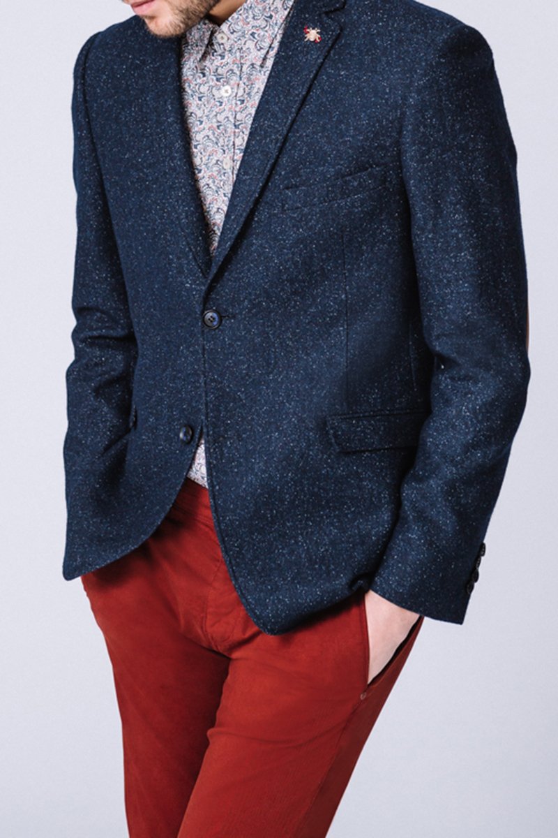 Blazer chiné Bleu marine