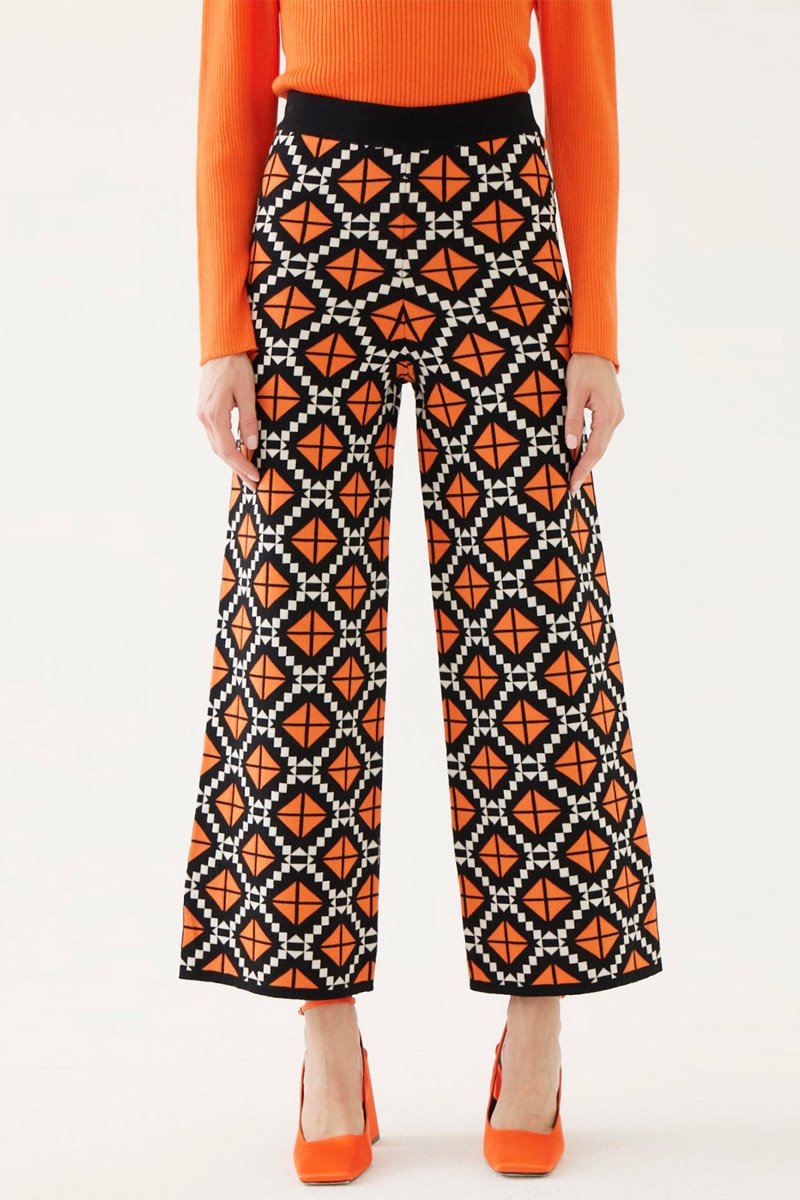 Pantalon wide legs en laine Noir