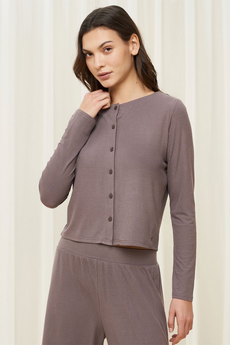 Gilet Natural Spotlight Rib Gris foncé