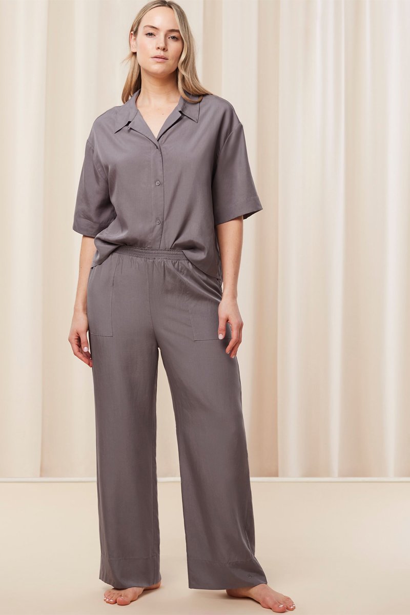 Pantalon wide legs Boyfriend MyWear Gris foncé