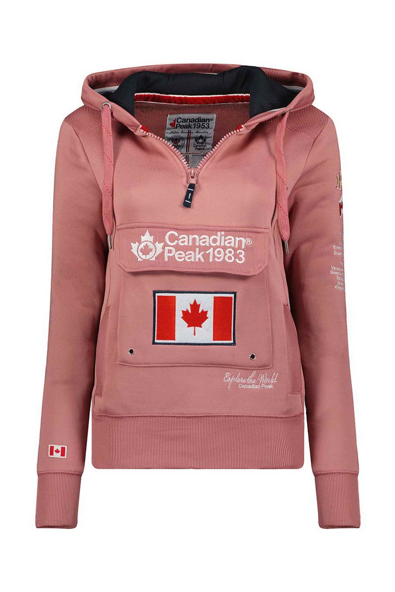 Sweat à capuche Gyrelle Rose poudré