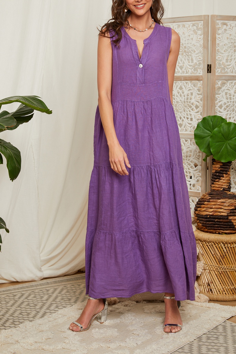 Robe 100% lin Violet