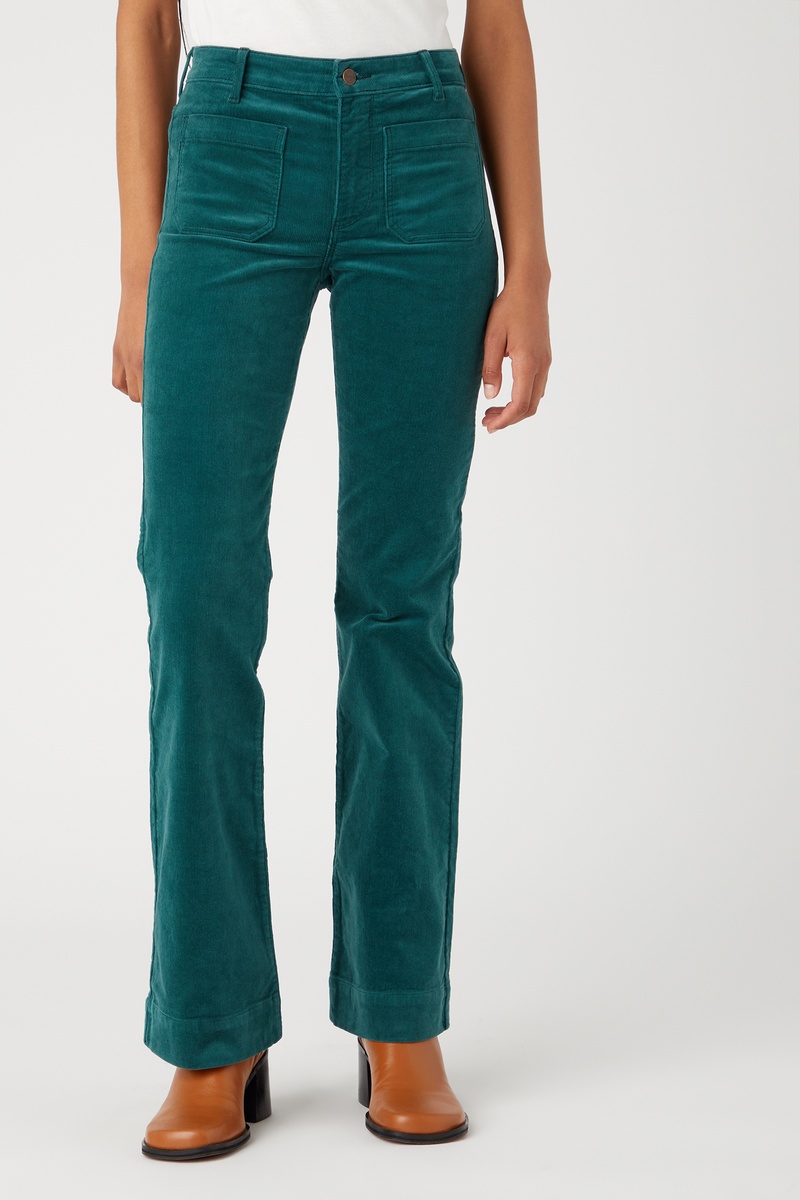 Pantalon flare Vert