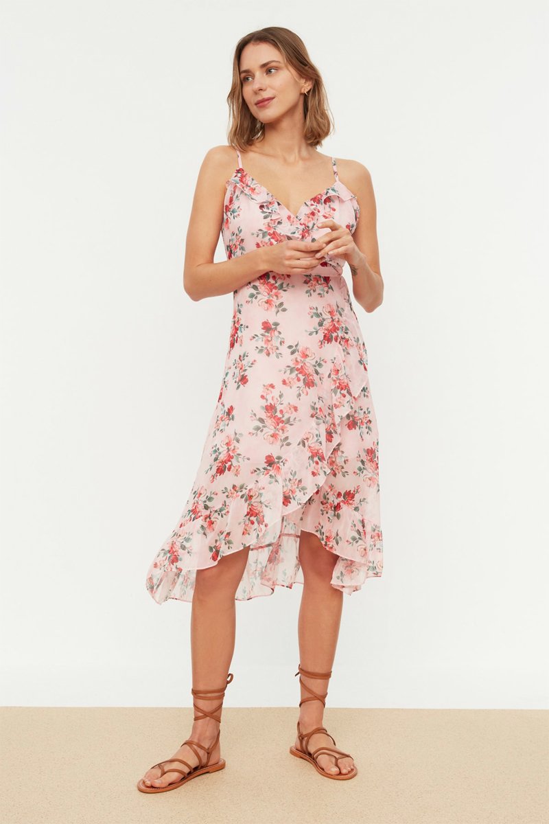 Robe midi Rose poudré