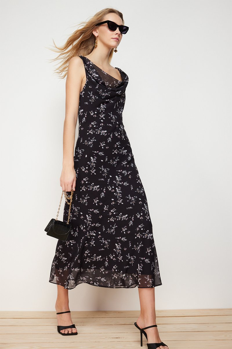 Robe midi Noir