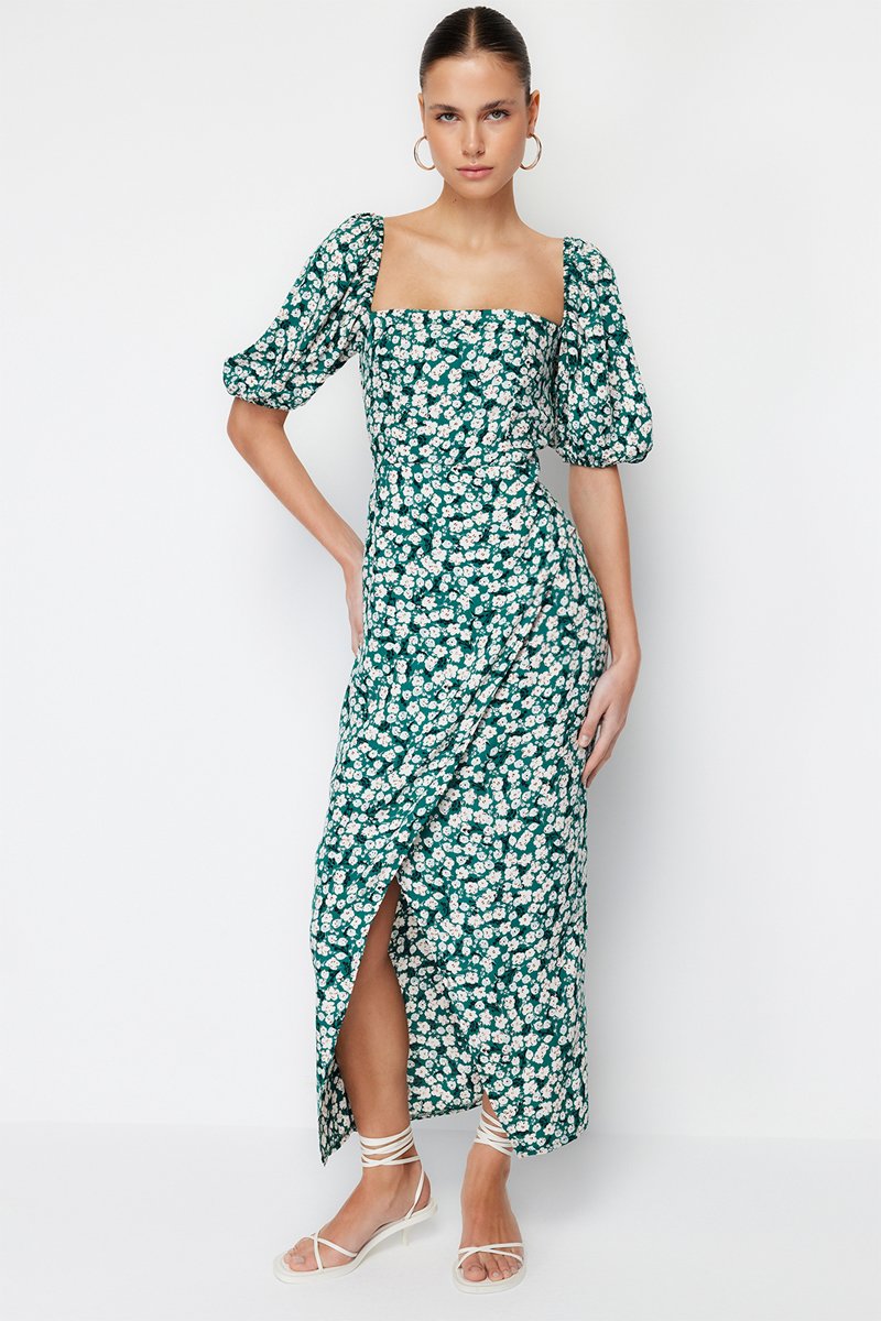 Robe midi Vert