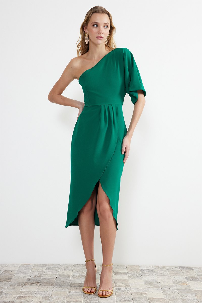 Robe asymétrique - Vert émeraude