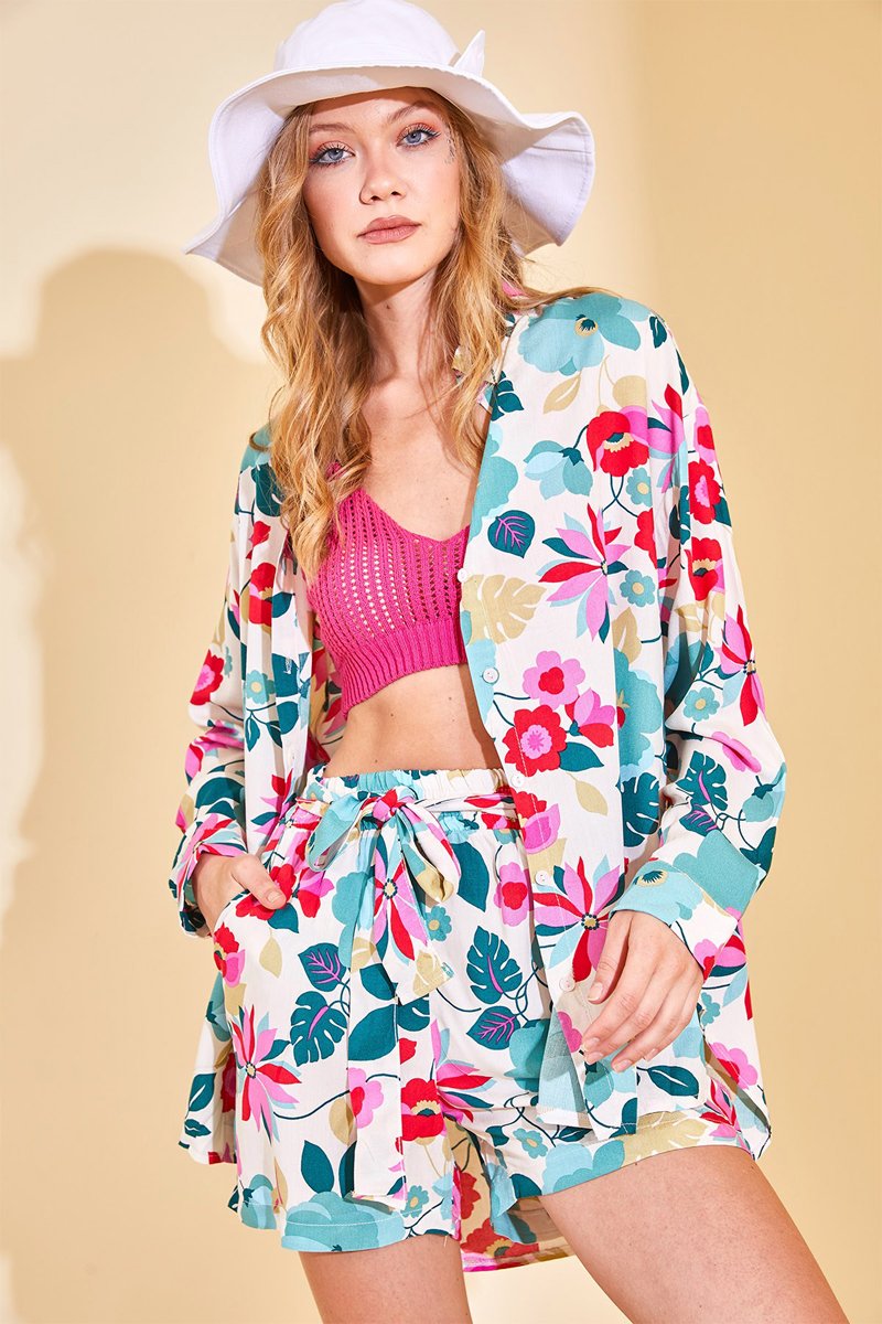 Blouse et short Vert