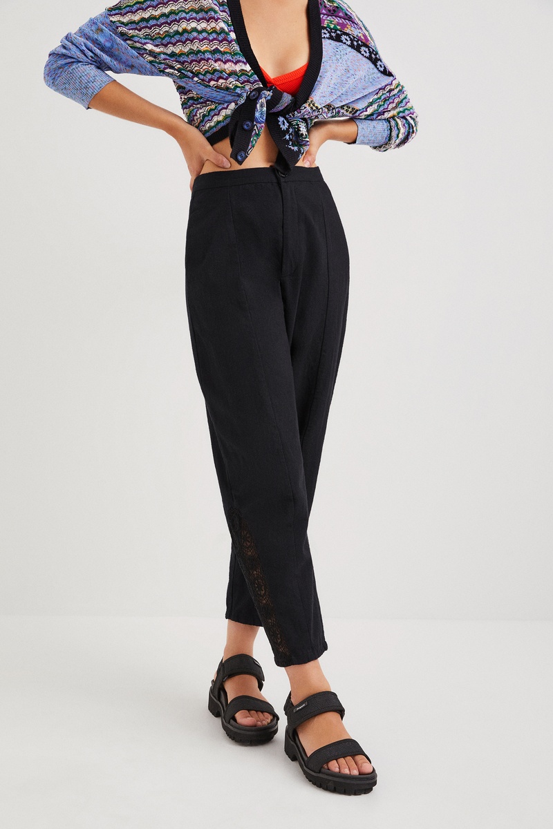 Pantalon tappered taille haute Tulum - Noir