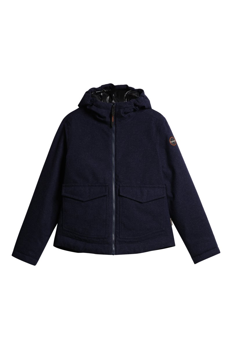 Veste à capuche en laine A-Sami Bleu marine