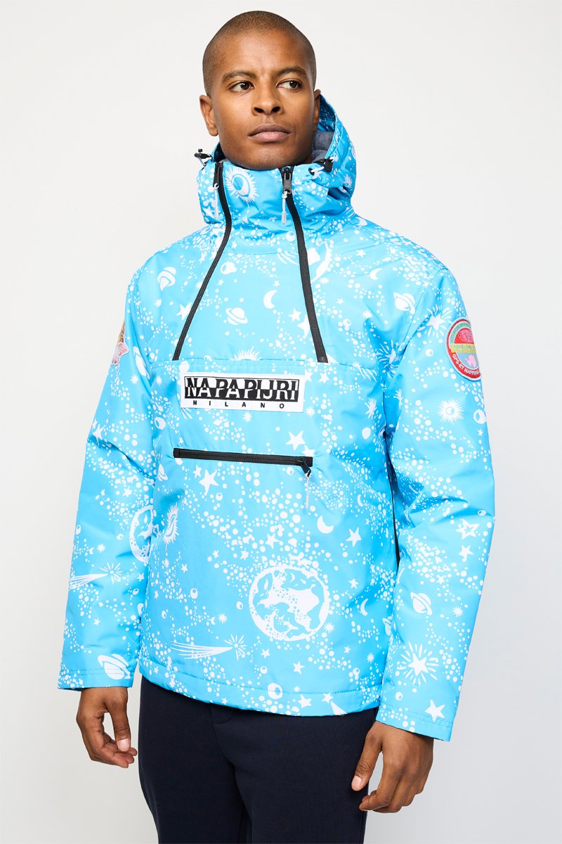 Coupe-vent à capuche Northfarer Bleu clair et écru