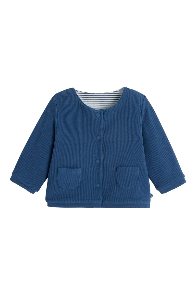 Gilet réversible Bleu marine et blanc - Obaïbi