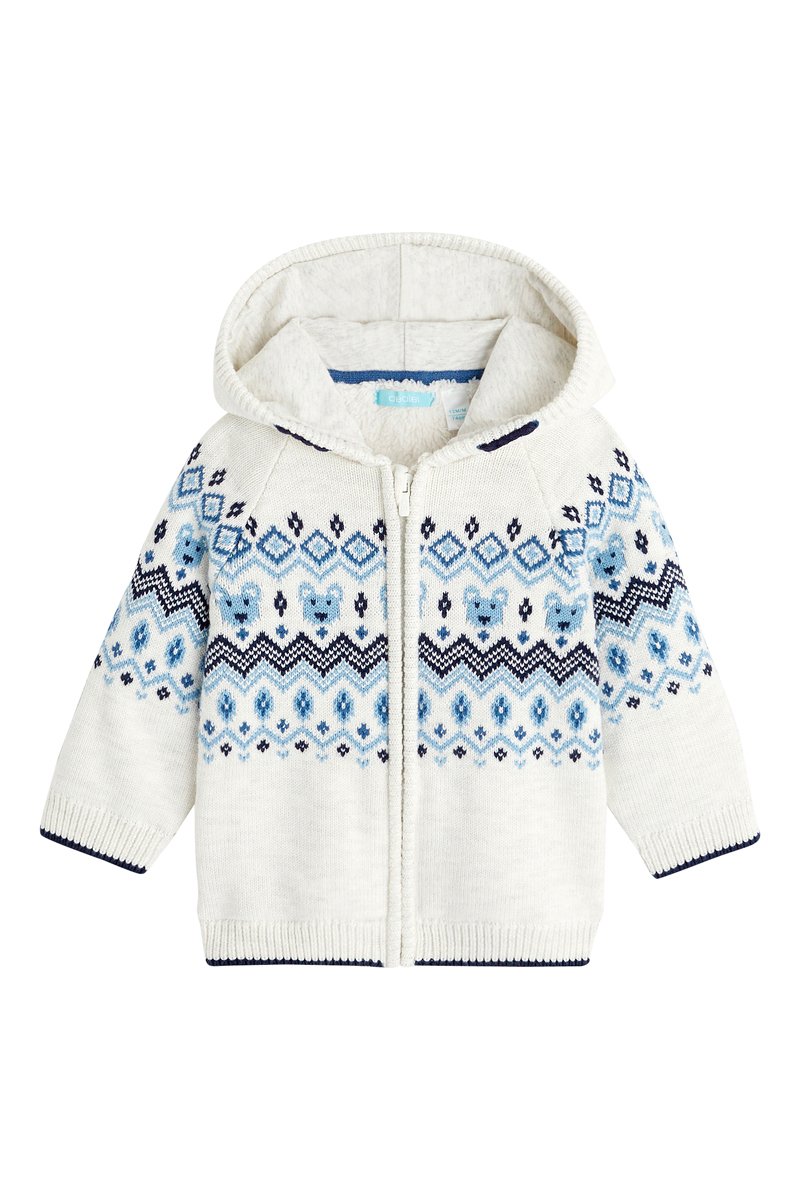 Gilet à capuche Ecru chiné - Obaïbi