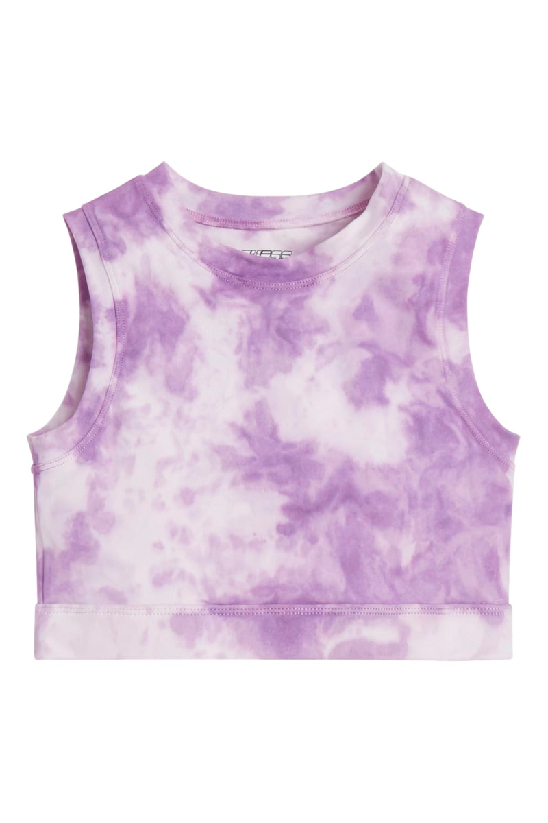 Brassière tie and dye Mauve et écru